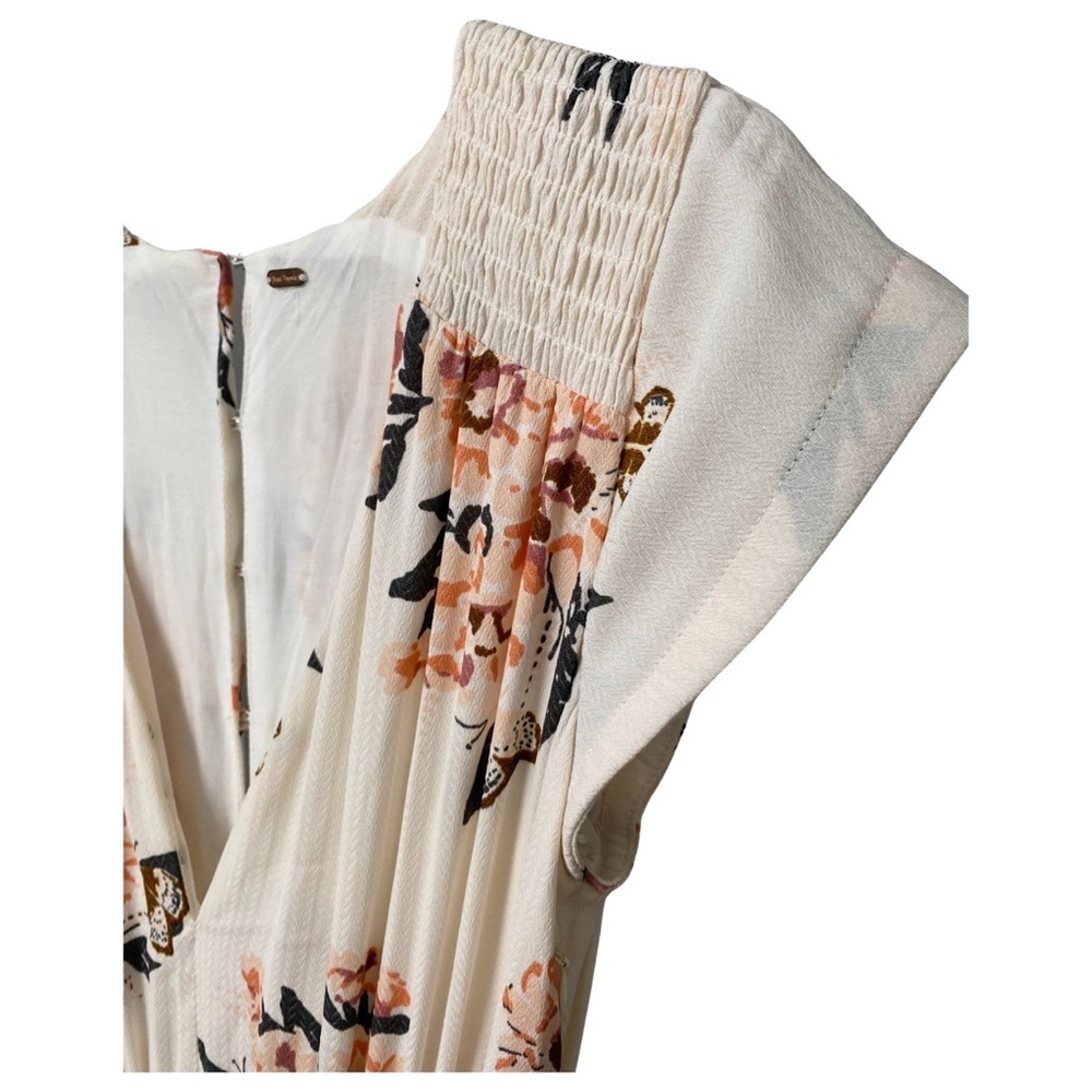 Free People All I Got Ivory Floral V-Neck Maxi Dress Size 6 - Picture 7 of 12